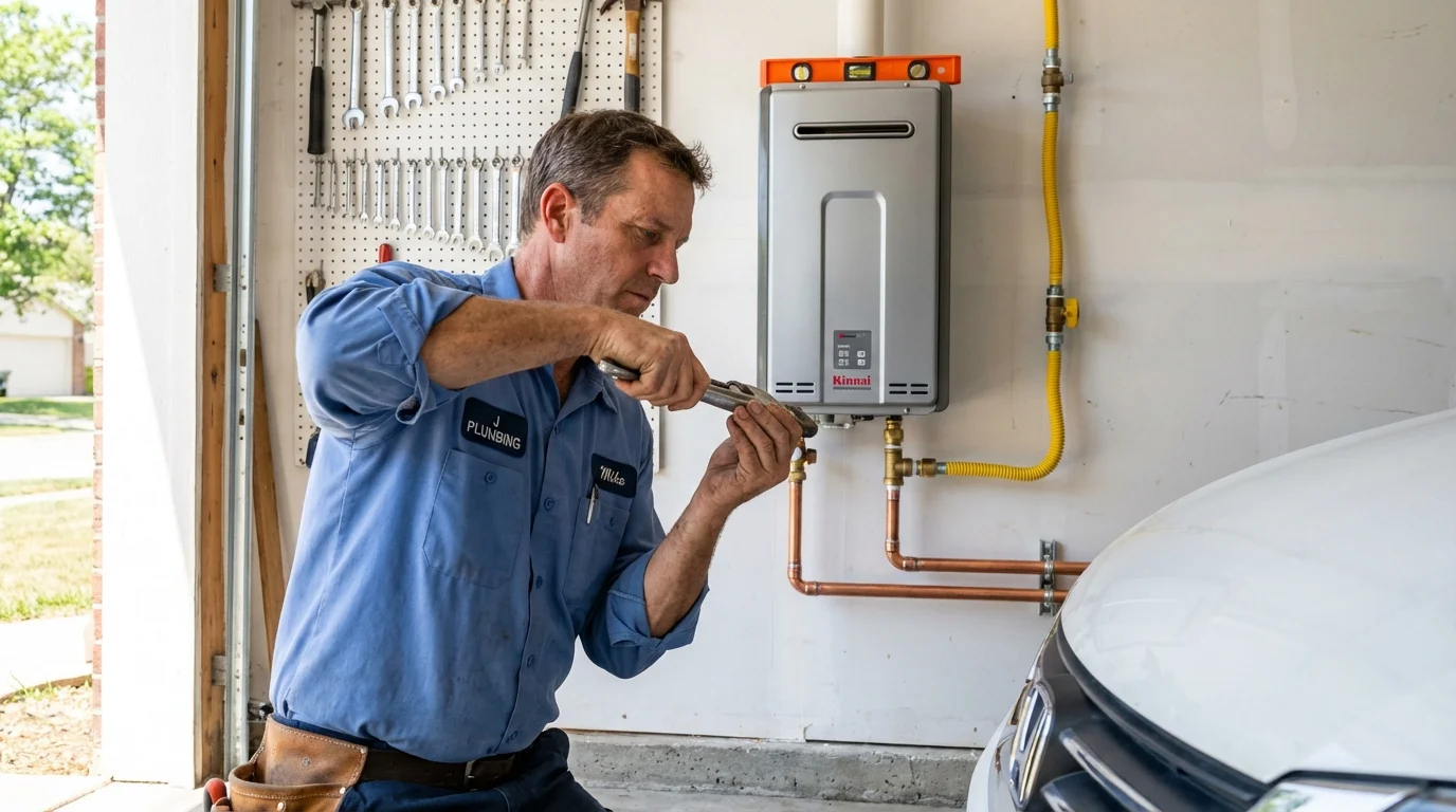 Tankless water heater installation by a Johns Plumbing LLC plumber in Poteet
